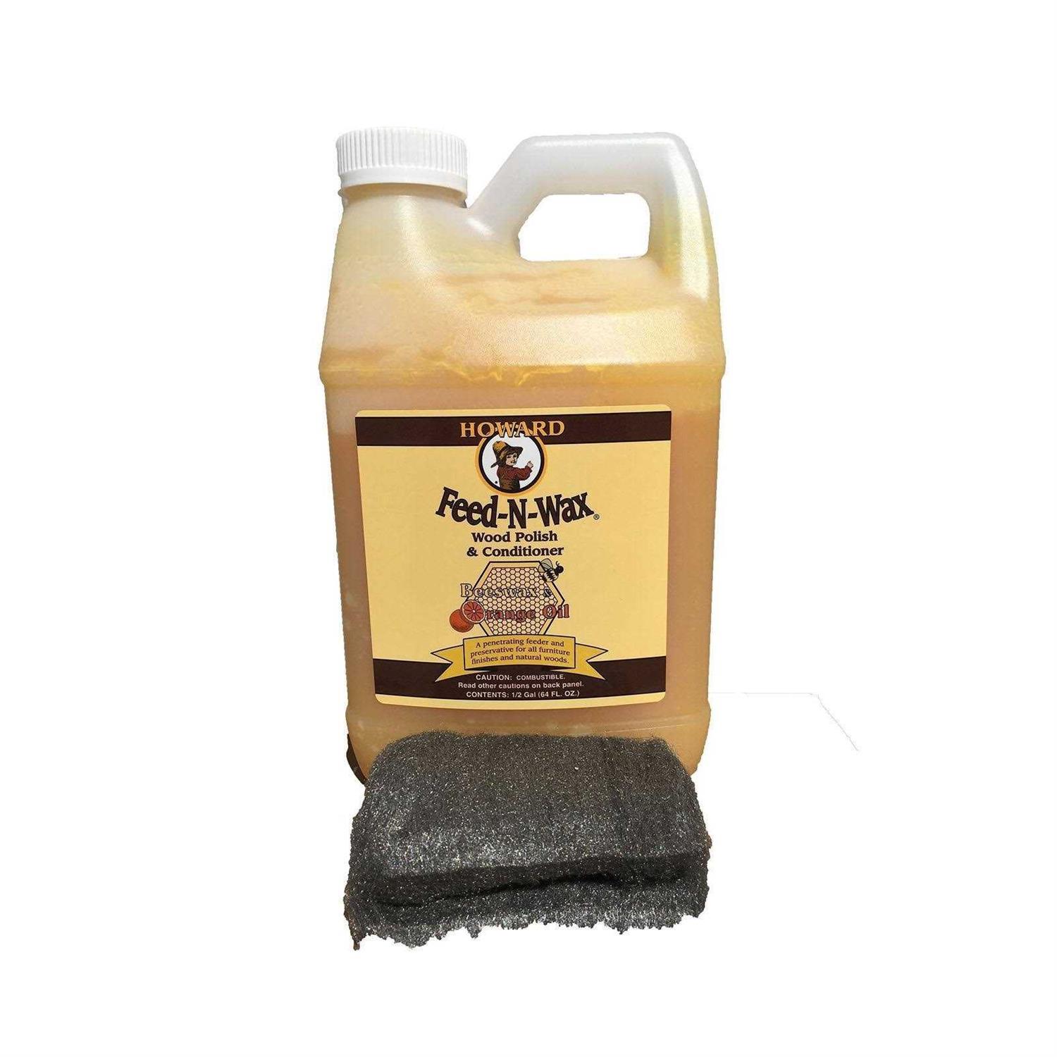 Howard Feed-N-Wax Restorative Wood Furniture Polish and Conditioner 64 Ounce 1/2 Gallon - Image 2