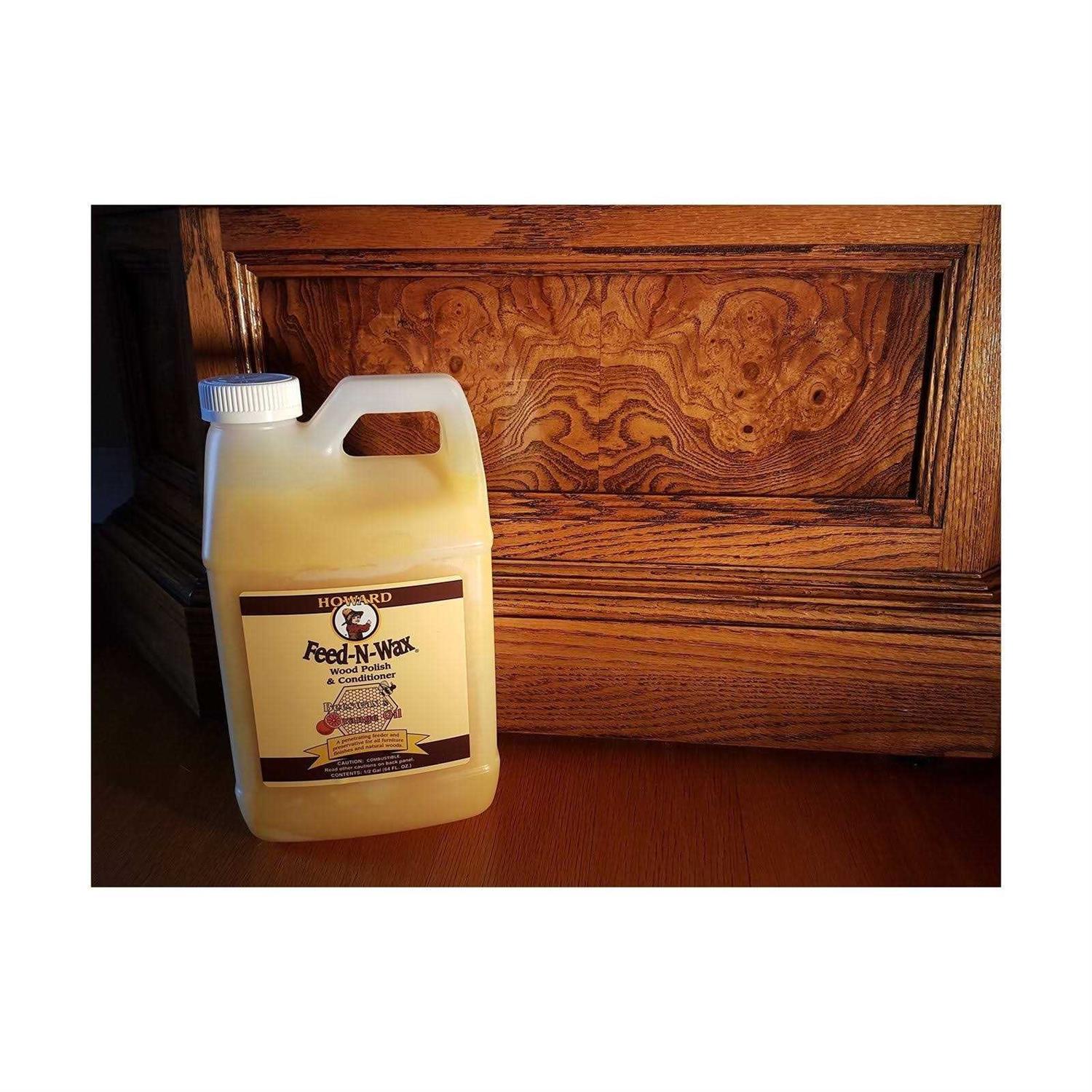 Howard Feed-N-Wax Restorative Wood Furniture Polish and Conditioner 64 Ounce 1/2 Gallon - Image 3
