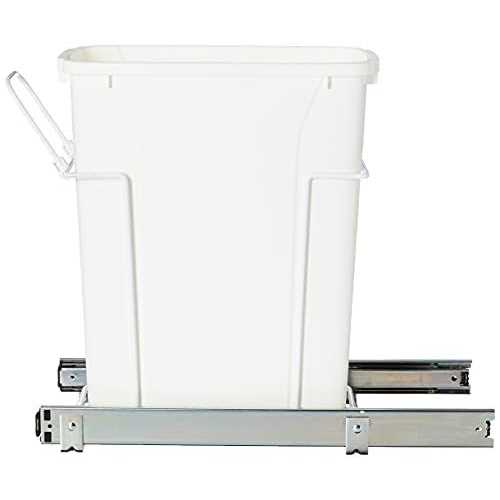 Knape & Vogt Rs-psw9-1-20-W 17 in. H x 8 in. W x D Steel in-cabinet 20 Qt. Single White Pull Out Trash Can - Image 3