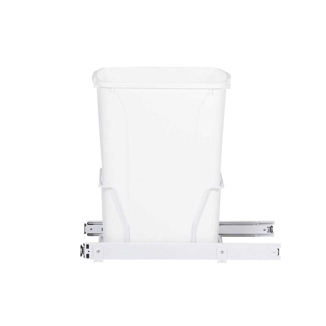 Knape & Vogt Rs-psw9-1-20-W 17 in. H x 8 in. W x D Steel in-cabinet 20 Qt. Single White Pull Out Trash Can - Image 4