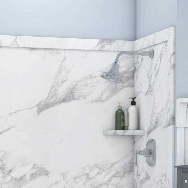 FlexStone 15 in Corner Shelf Niche in Calacatta White FLXCSB15CW - Image 4