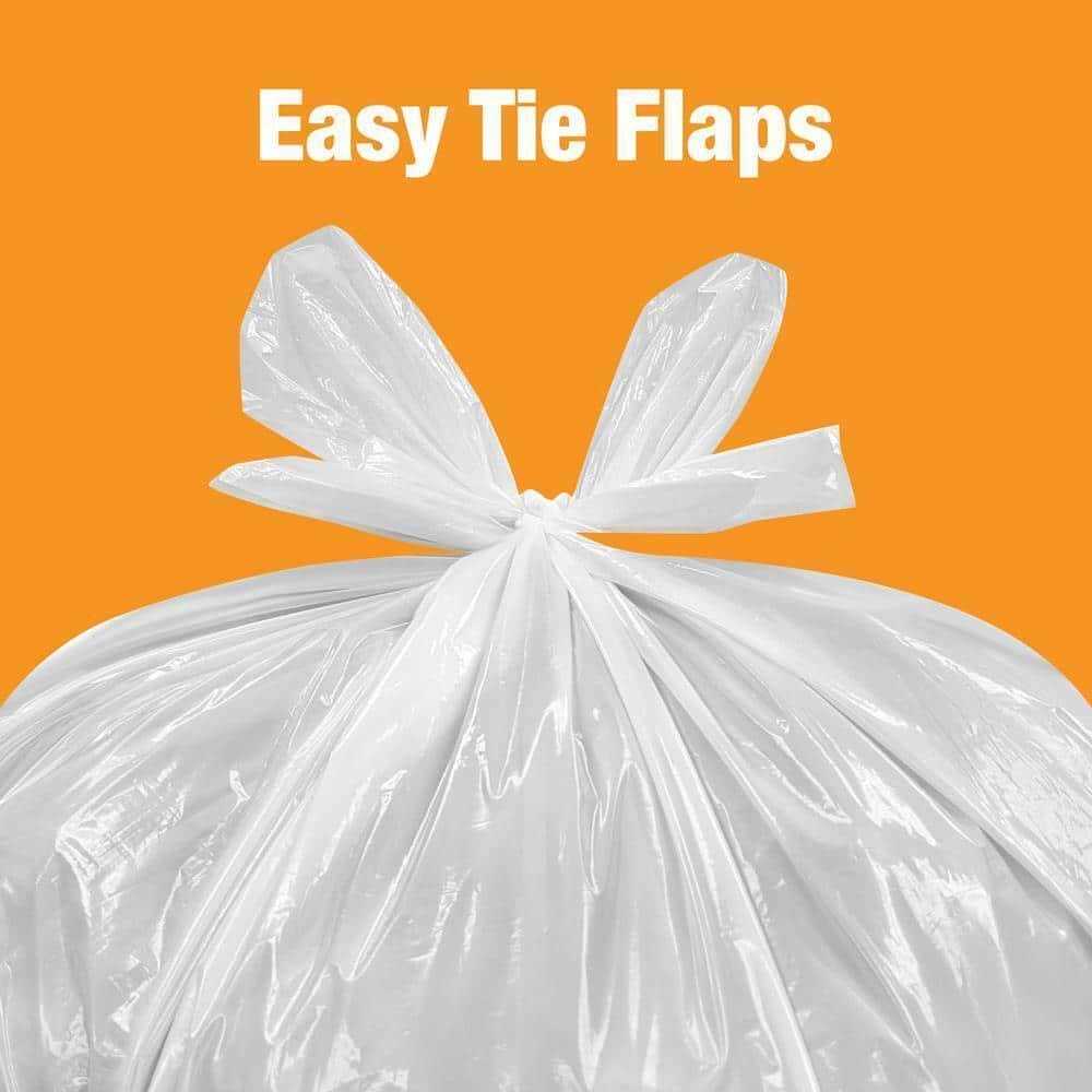 HDX 55 Gal. Clear Heavy-Duty Flap Tie Drum Liner Trash Bags - Image 4