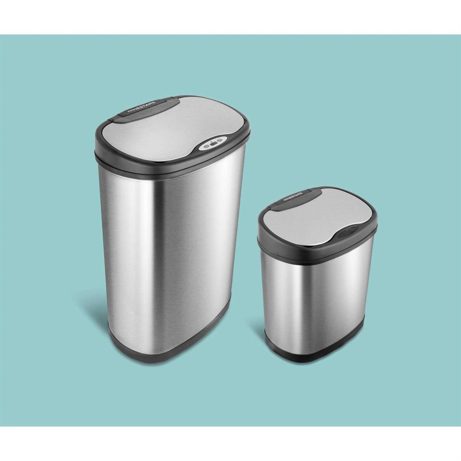 NINESTARS Stainless Steel Motion Sensor Trash Can - Image 2