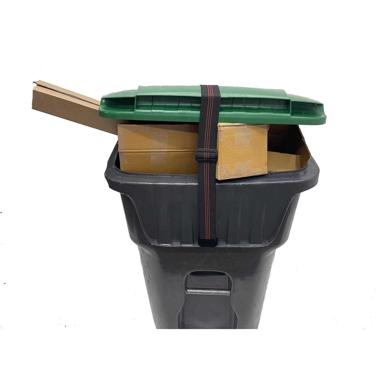 Garbage Commander Adjustable Black Polyester And Rubber Latex Thread Garbage Strap - Image 5