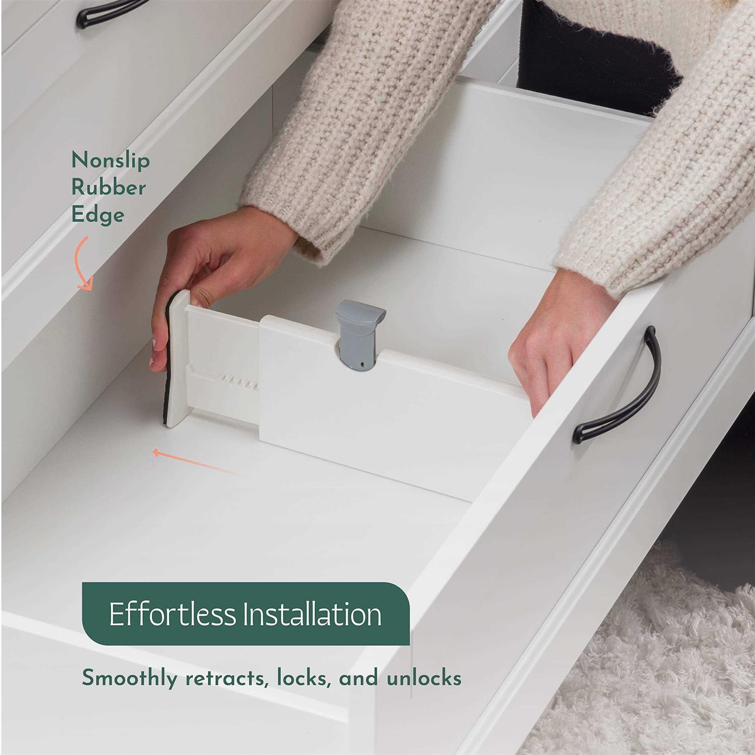 Drawer Divider Set of 5 Adjustable Length 11 17 Drawer Organizers - Image 2