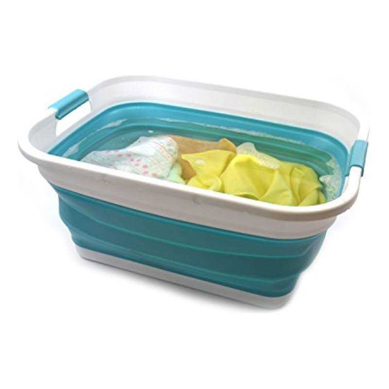 Sammart 41L Collapsible Plastic Laundry Basket Foldable Pop Up Storage Container/Organizer - Image 5