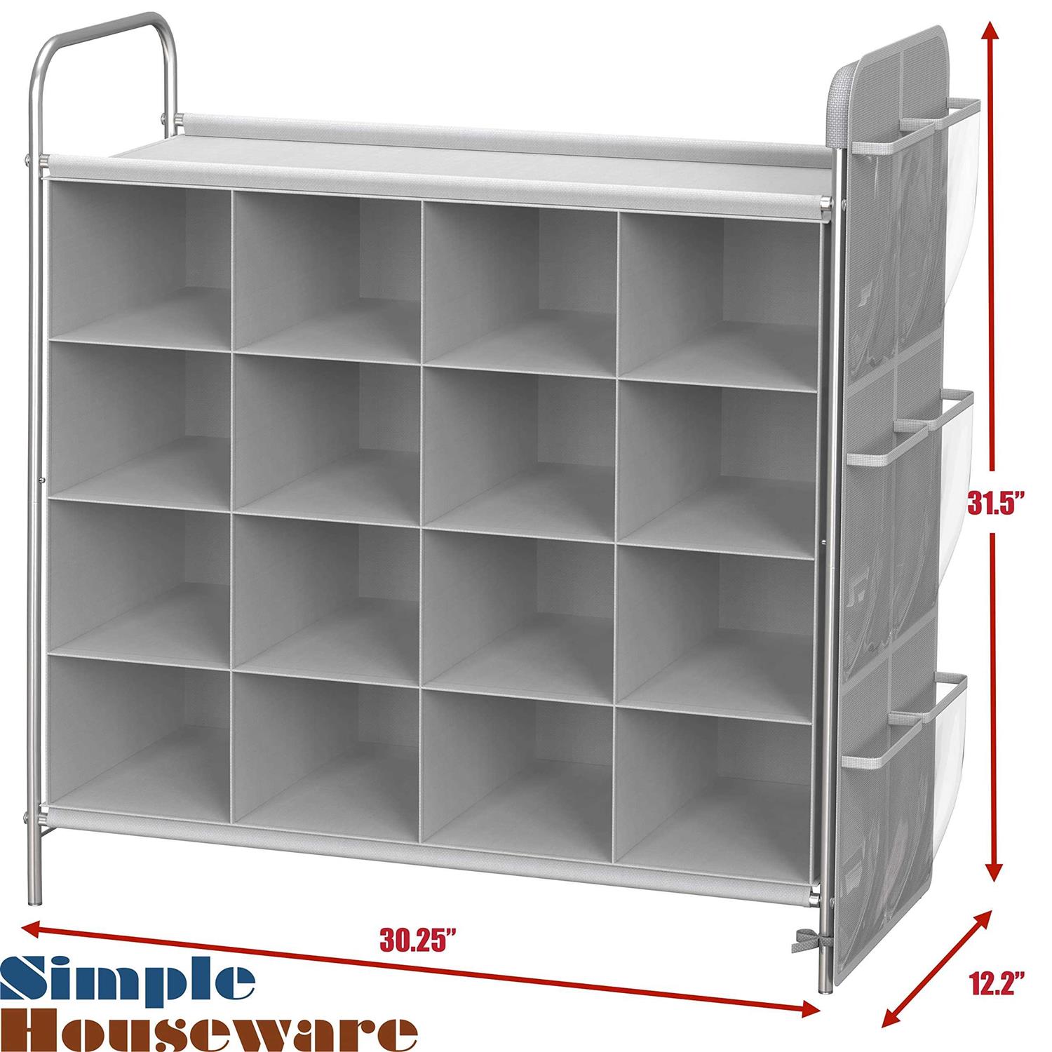 simple houseware 4-tier 16-Cube Shoe Rack Organizer - Image 4
