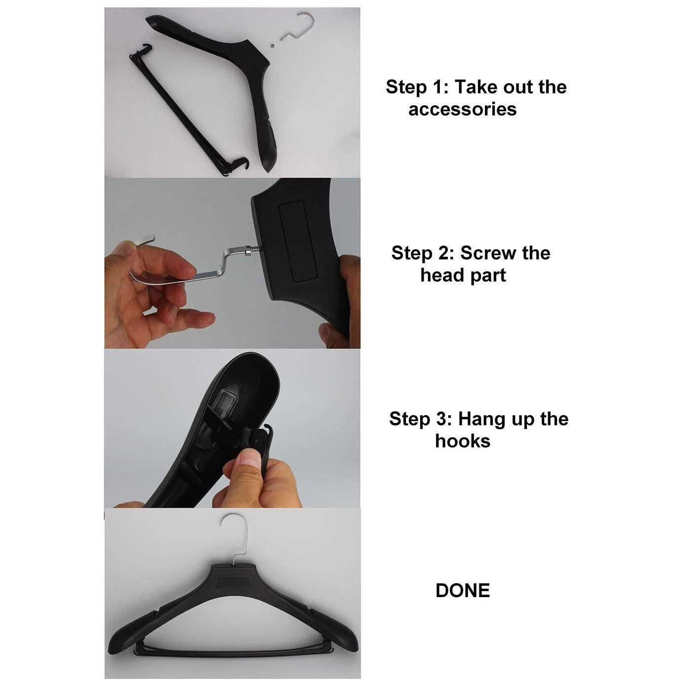 DEDU Plastic Extra Wide Suit Hangers Pack of 15 - Image 5