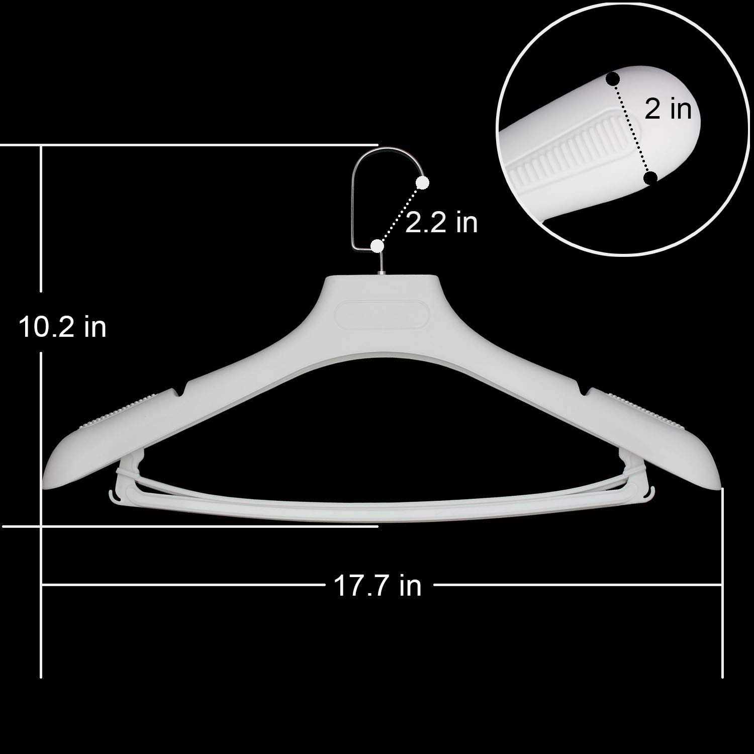DEDU Plastic Extra Wide Suit Hangers Pack of 15 - Image 5