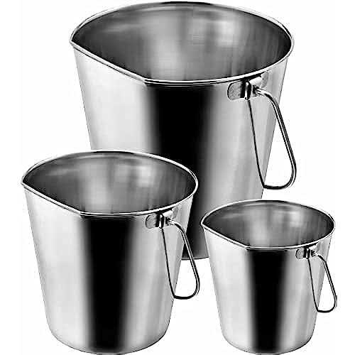 Indipets Flat-Sided Stainless Steel Pail - Image 3