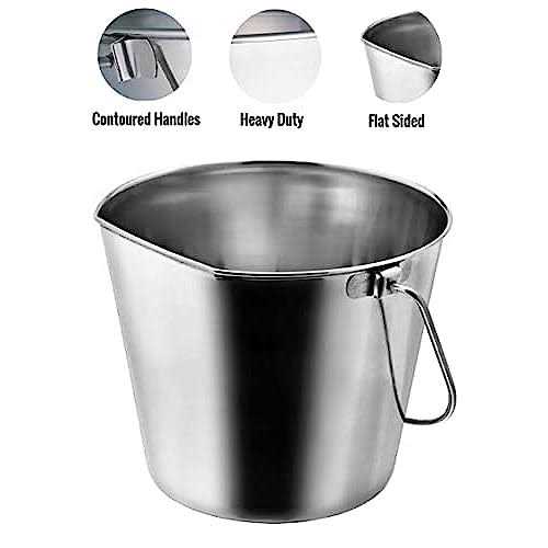 Indipets Flat-Sided Stainless Steel Pail - Image 4