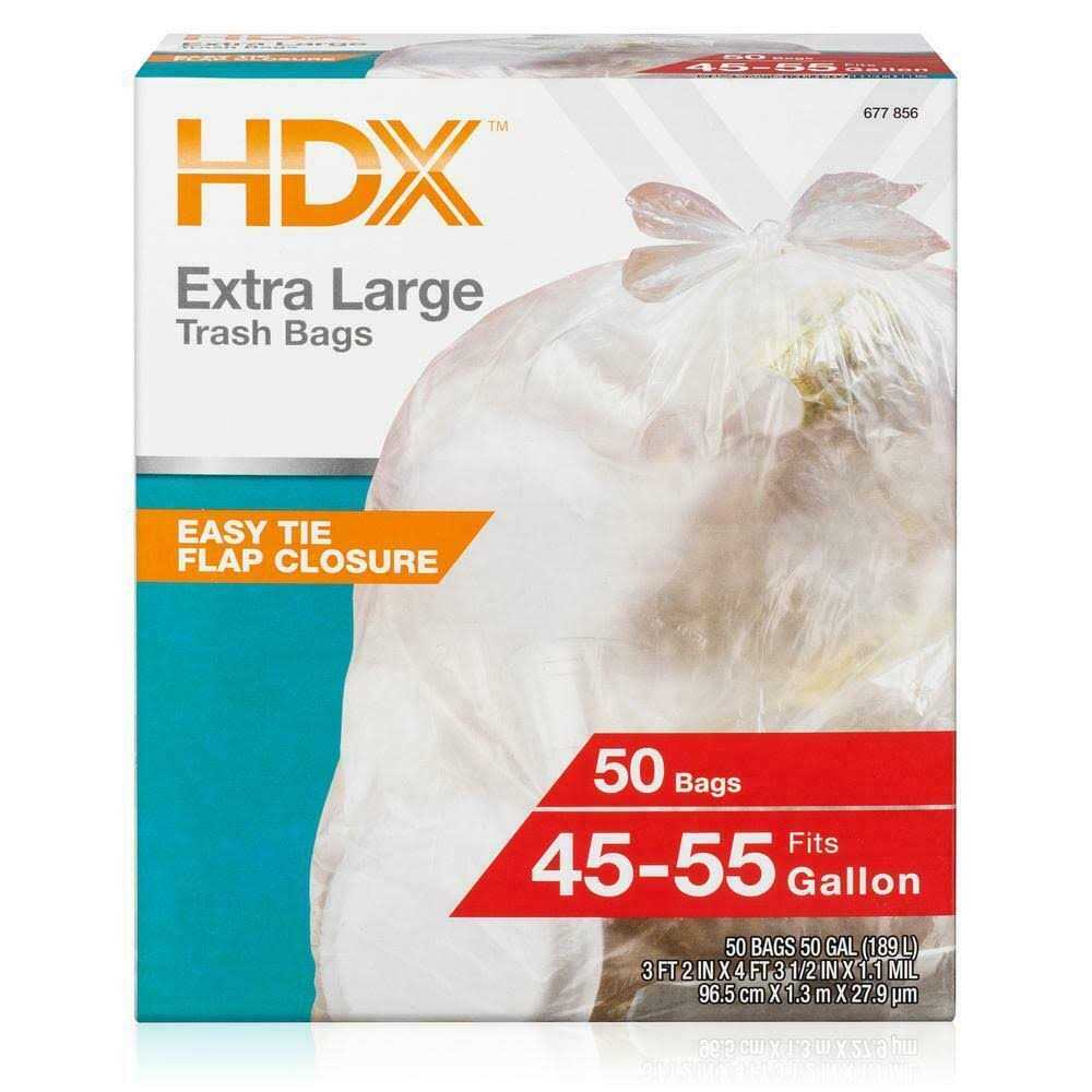 HDX 50 Gal. Clear Extra Large Trash Bags - Image 5