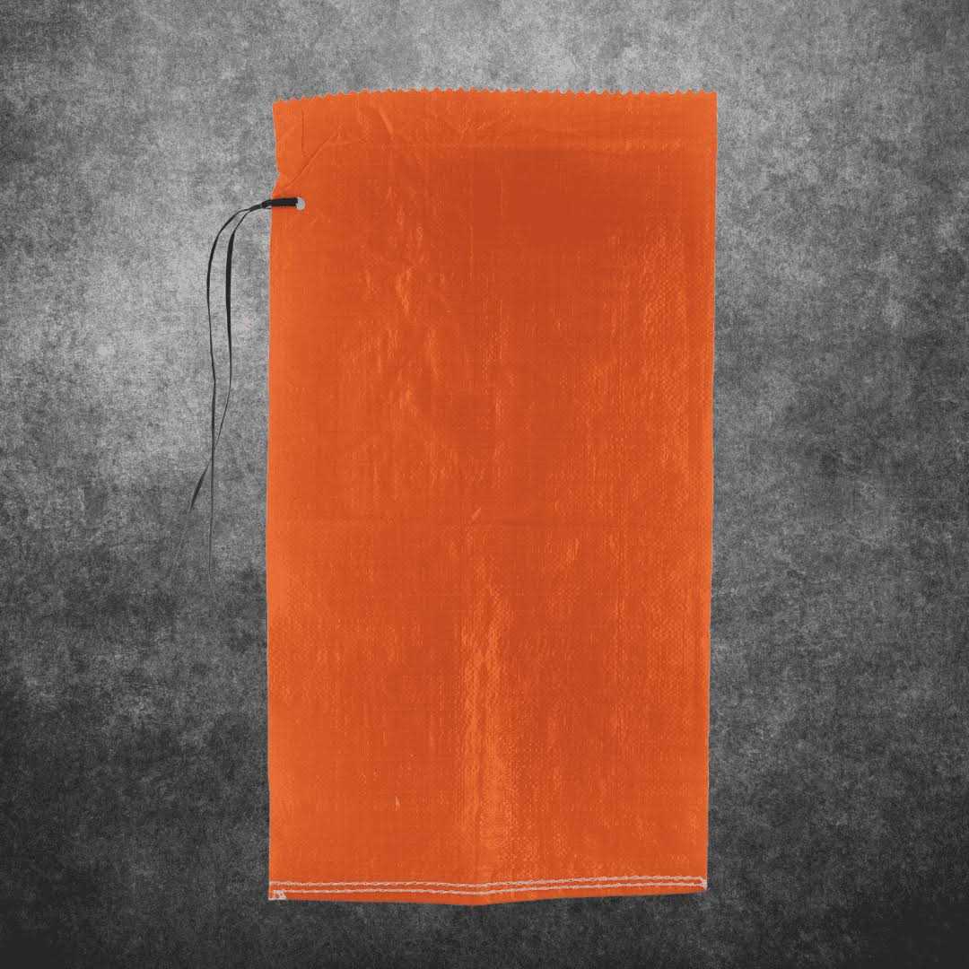 Durasack 14 in. x 26 in. Orange Woven Sand Bags with Tie String SB-1426ORG - Image 3