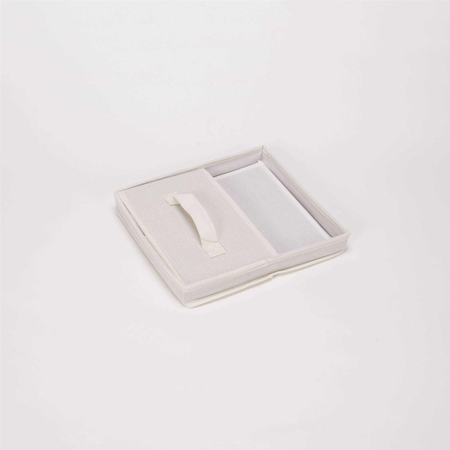 Household Essentials Canvas Storage Box with Lid - Image 5