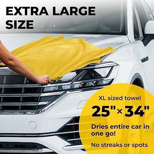 Premium Chamois Cloth for Car Drying 26x17 Super Absorbent Reusable Shammy Towel for Car + Storage Tube - Image 3