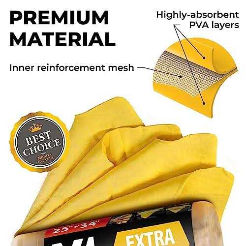 Premium Chamois Cloth for Car Drying 26x17 Super Absorbent Reusable Shammy Towel for Car + Storage Tube - Image 4