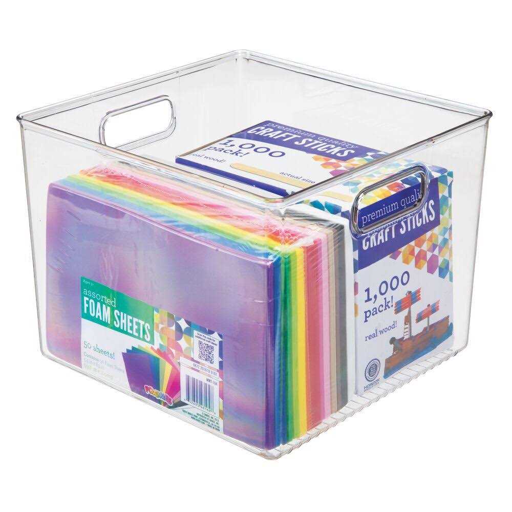 mDesign Plastic Deep Home Storage Organizer Bin Handles - Image 3