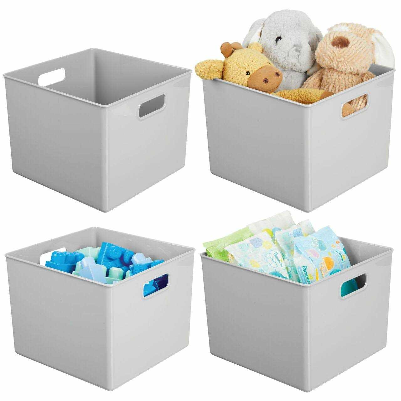 mDesign Plastic Deep Home Storage Organizer Bin Handles - Image 4