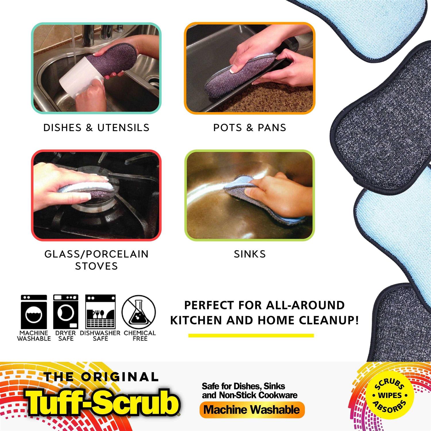 Original Tuff-Scrub Professional Microfiber Scrub 'N' Wipe Cleaning Sponge Pads - Image 4