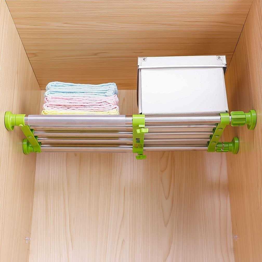 Hershii Closet Tension Shelf & Rod Expandable Metal Storage Rack Adjustable Organizer DIY Divider Separator for Cabinet Wardrobe - Image 4