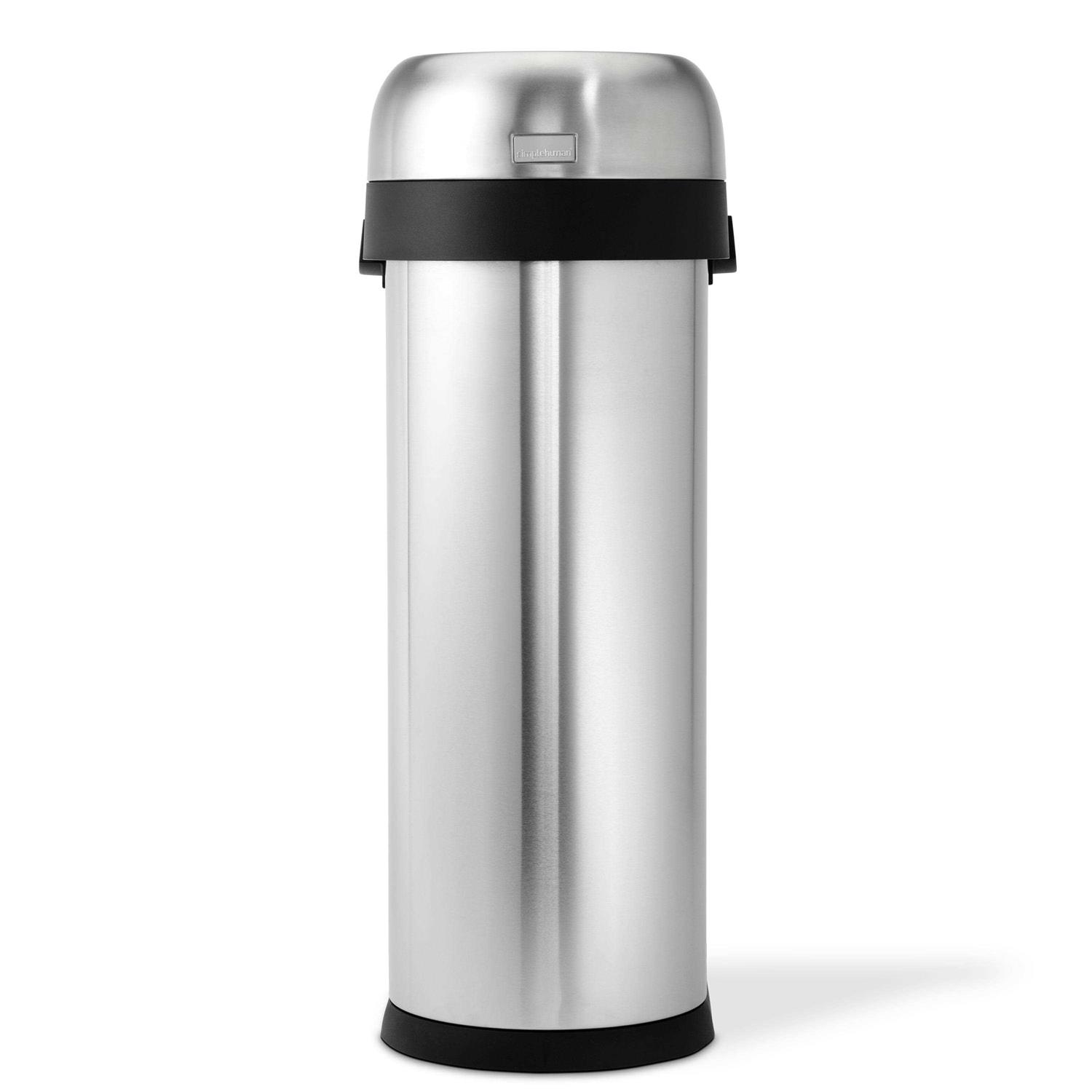 simplehuman Stainless Steel Slim Oval Open Top Trash Can - Image 3