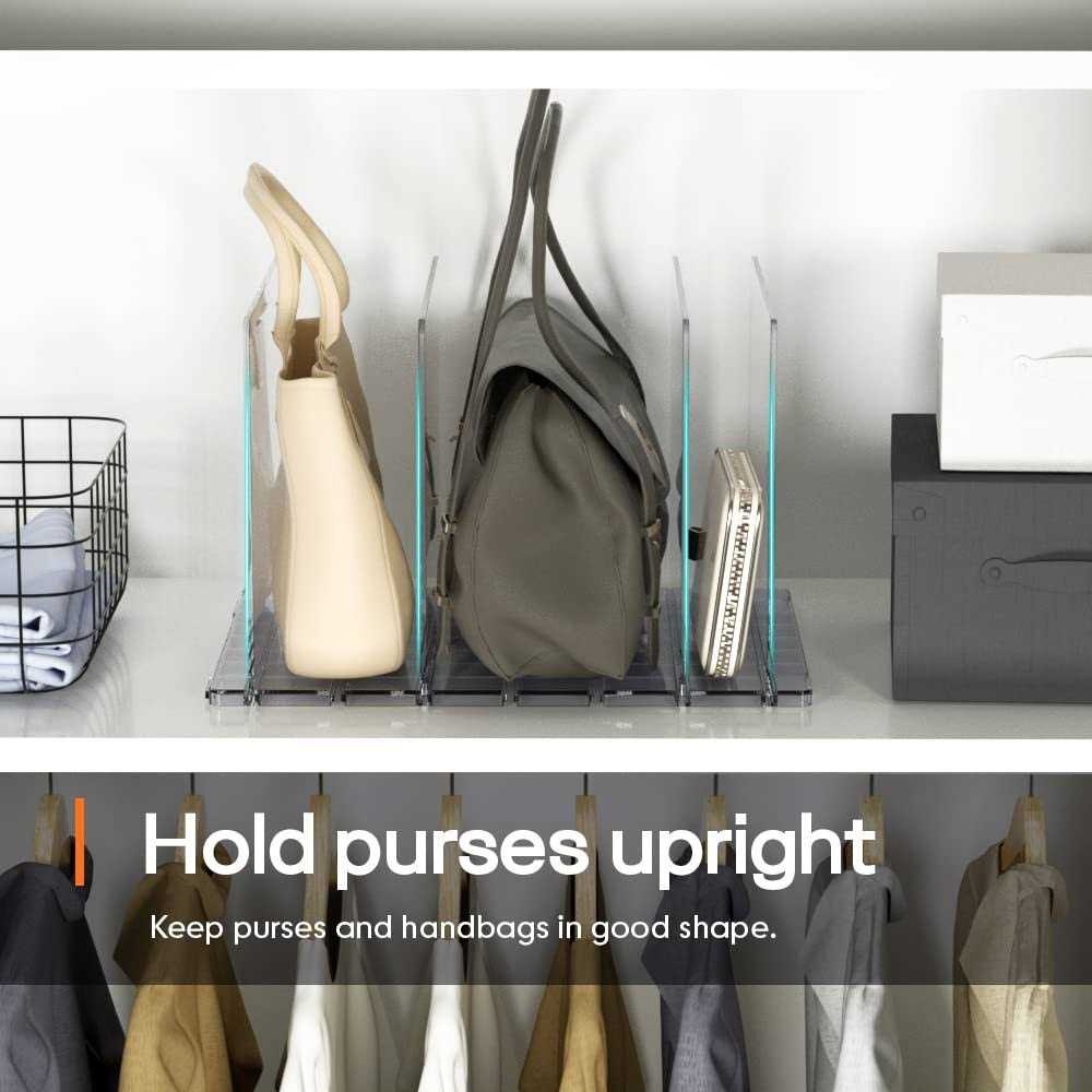 Moryimi Purse Organizer for Closet Adjustable Clear Shelf Dividers Purse Bag Divider for Closet Organizer - Image 2