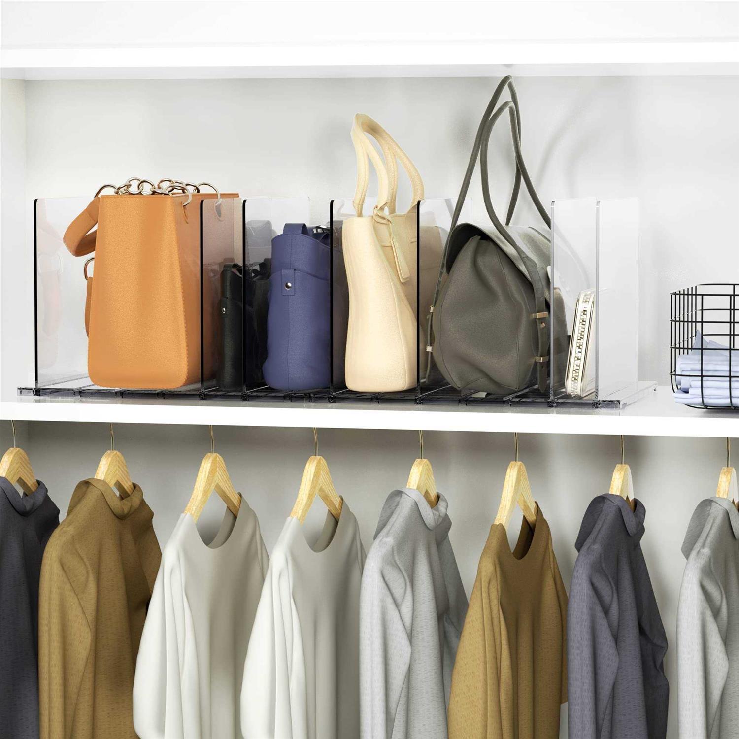 Moryimi Purse Organizer for Closet Adjustable Clear Shelf Dividers Purse Bag Divider for Closet Organizer - Image 3