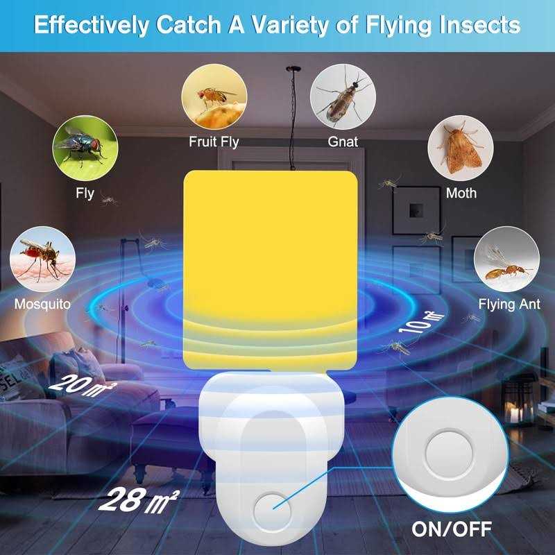 HiAnifri Flying Insect Trap Plug-in 2023 Upgrade Mosquito Trap Gnat Killer Safe Non-toxic Uv Light Attractant Indoor Plug-in Night Light Fly Trap - Image 2