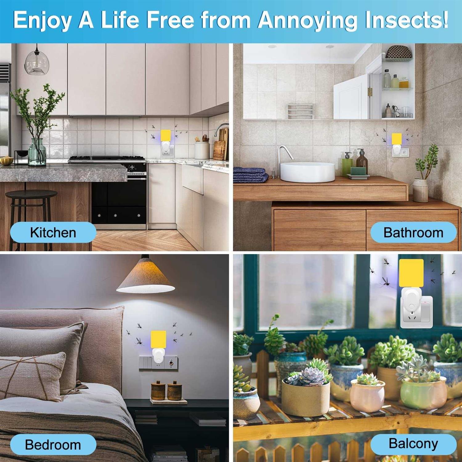 HiAnifri Flying Insect Trap Plug-in 2023 Upgrade Mosquito Trap Gnat Killer Safe Non-toxic Uv Light Attractant Indoor Plug-in Night Light Fly Trap - Image 5