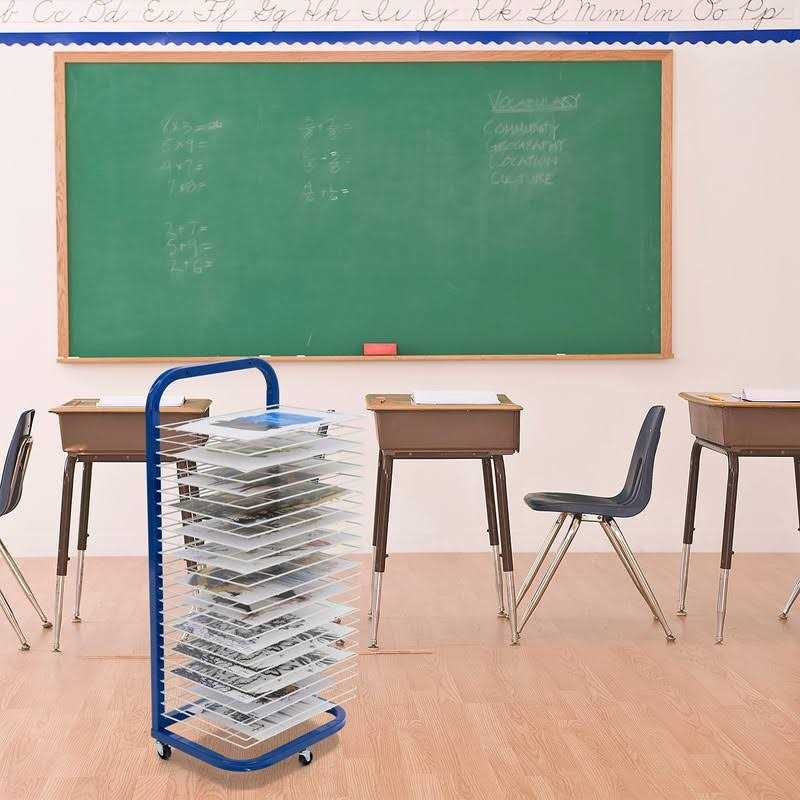 Pearington New 25-Shelf Mobile/Wall Mountable Art Drying Rack for Art Studios & Classrooms - Image 4