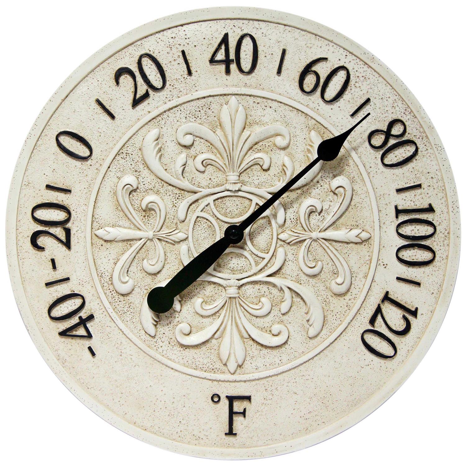 Infinity Instruments Blanc Fleur Wall Thermometer