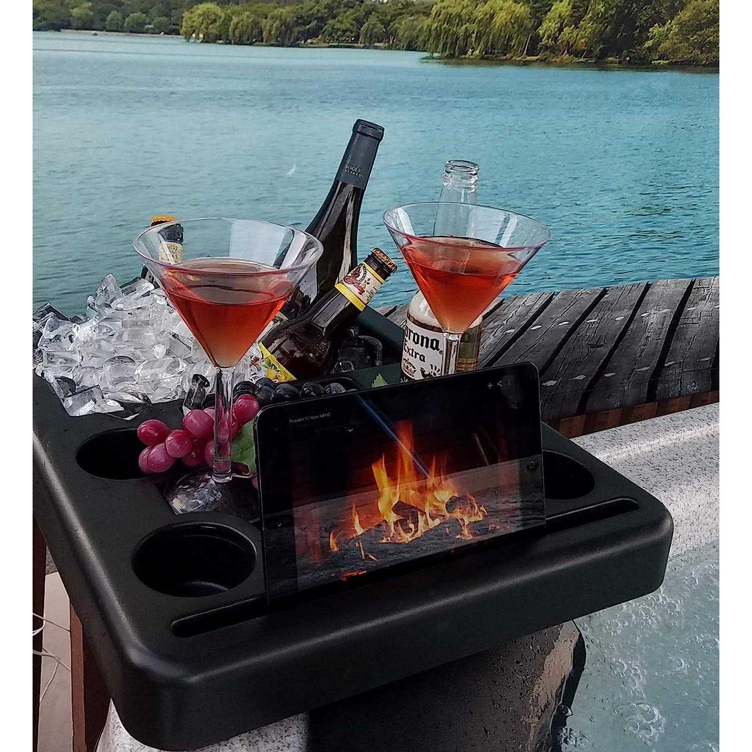 Hot Tub Towel Holder, Snack Tray, Phione and Tablet Stand - Image 2