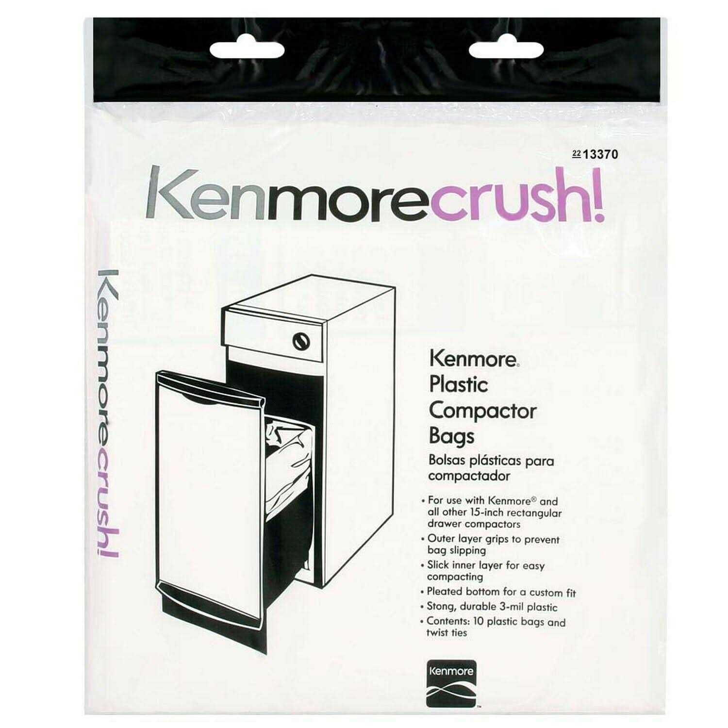 FKE Heavy Duty Trash Compactor Bags 60 Count Fits All 15-inch Rectangular Drawer Compactors