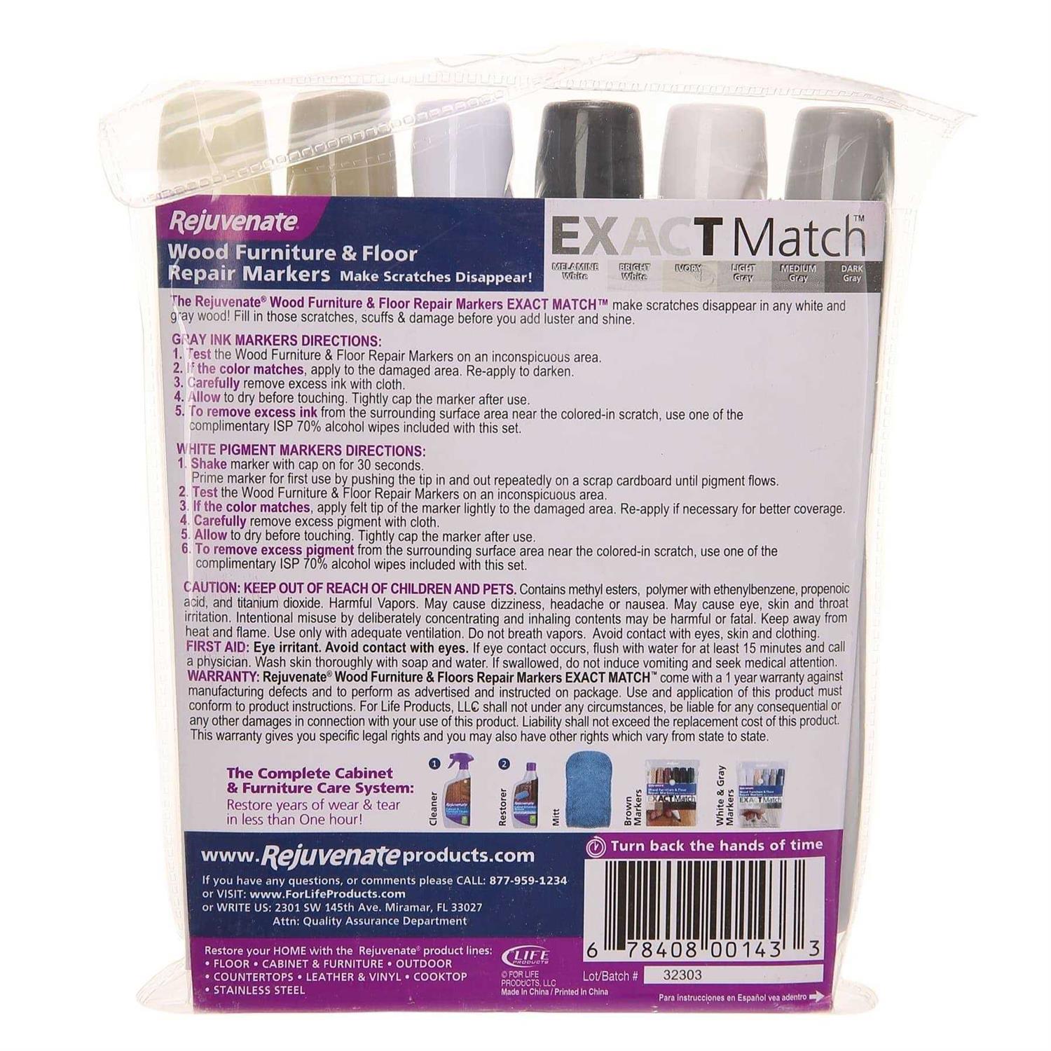 Rejuvenate Exact Match Gray & White Wood Furniture & Floor Repair Markers - Image 2
