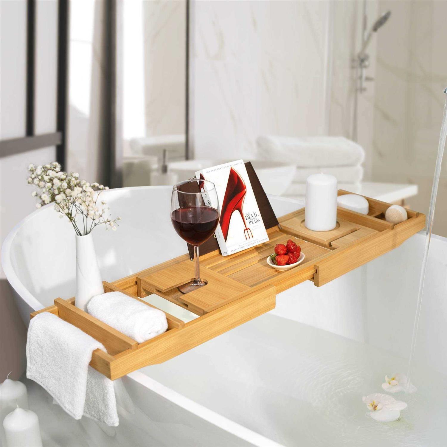Royal Craft Wood Luxury Bathtub Caddy Tray Bath Tray - Image 5