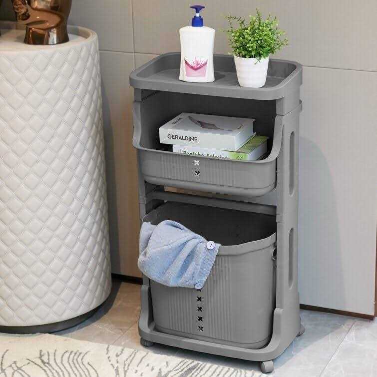 Laundry Cart with Removable Laundry Basket - Image 2