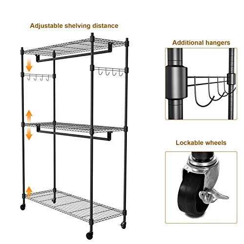 Heavy Duty Garment Rack on Wheels Portable clothes Racks for hanging clothes - Image 5