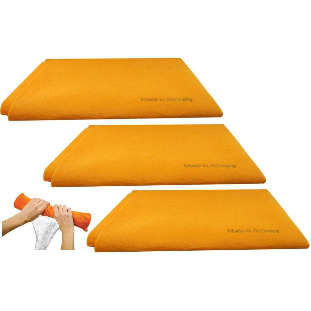 Original German Shammy Towels Super Absorbent Chamois Cloths Large Size 20x27 Inch Home Kitchen Bathroom Car Pet Stains - Image 3