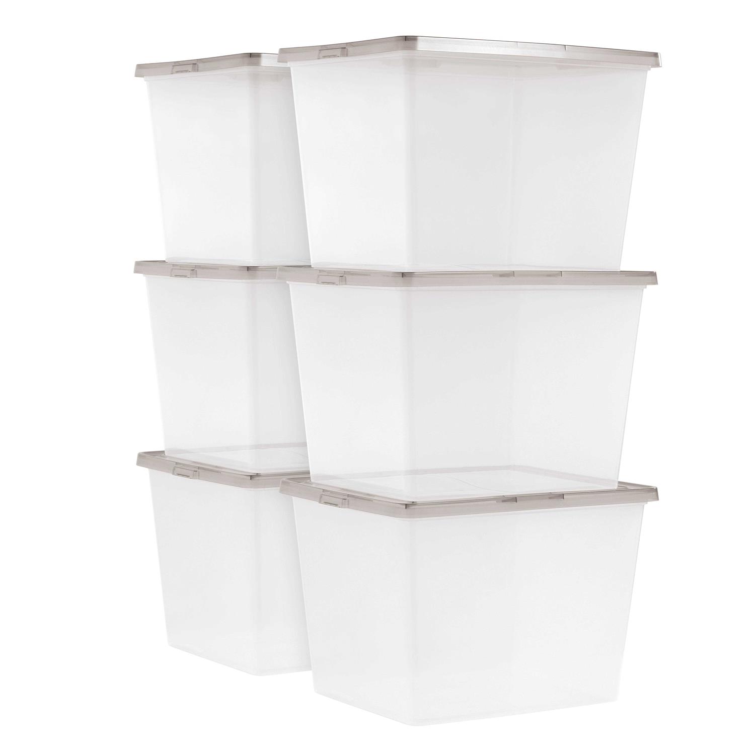 IRIS USA 36 qt. Snap Top Plastic Storage Box with Lid