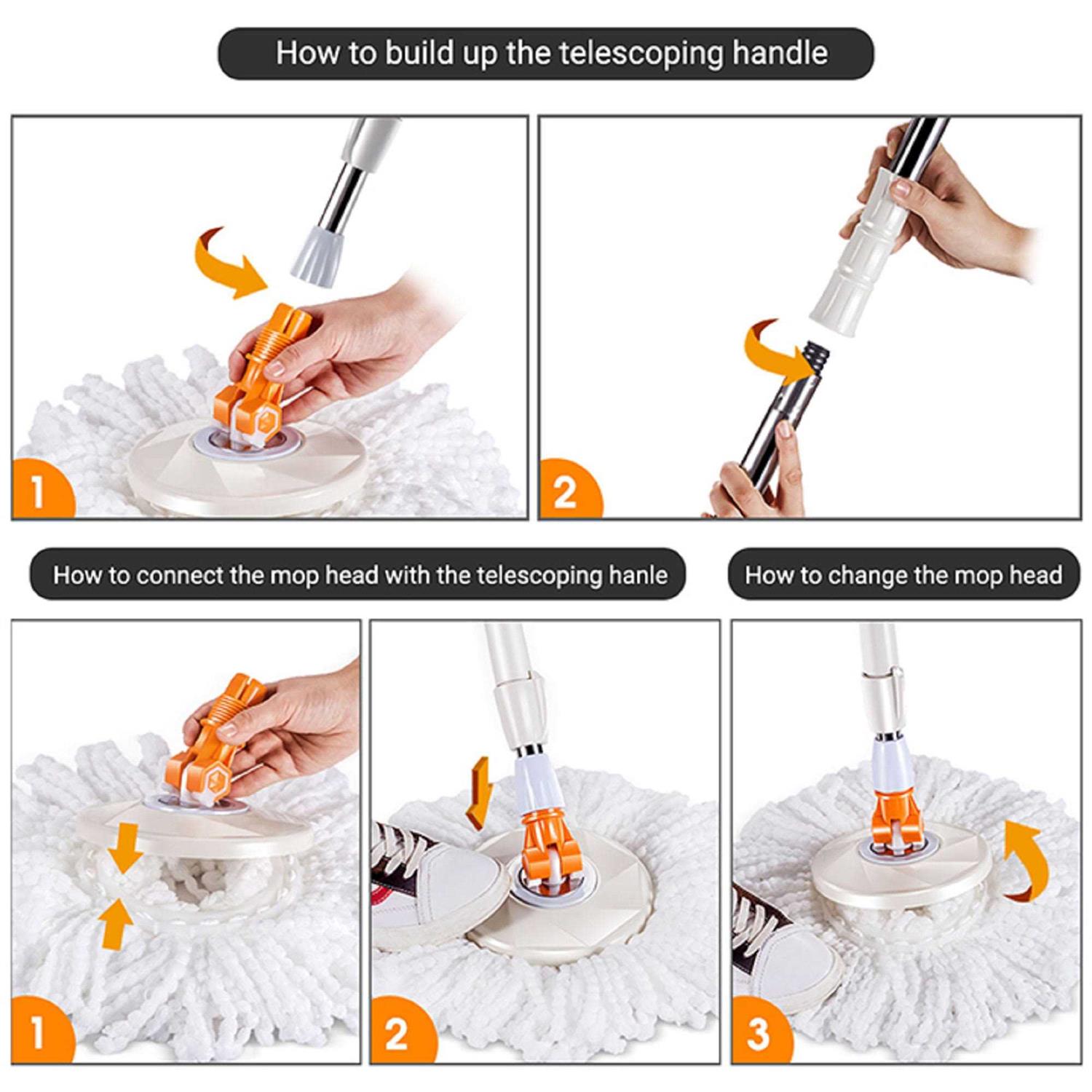 Masthome® Easy Wring Microfiber Spin Mop & Bucket System Set - Image 5