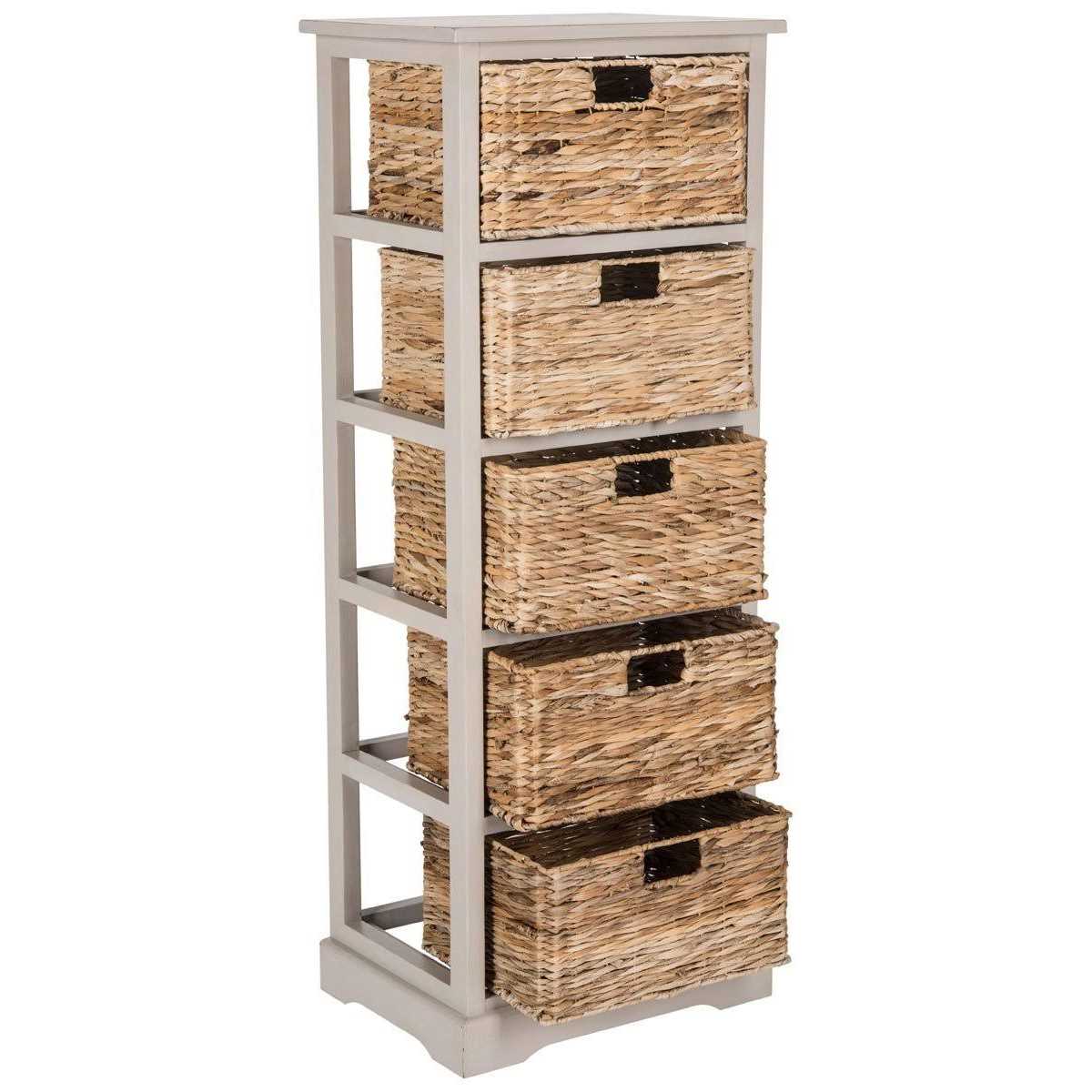 SAFAVIEH Vedette 5 Wicker Basket Storage Tower - Image 3