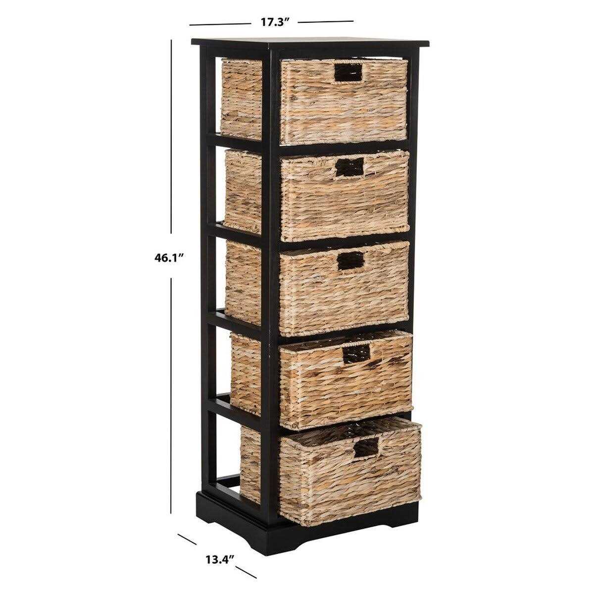 SAFAVIEH Vedette 5 Wicker Basket Storage Tower - Image 4