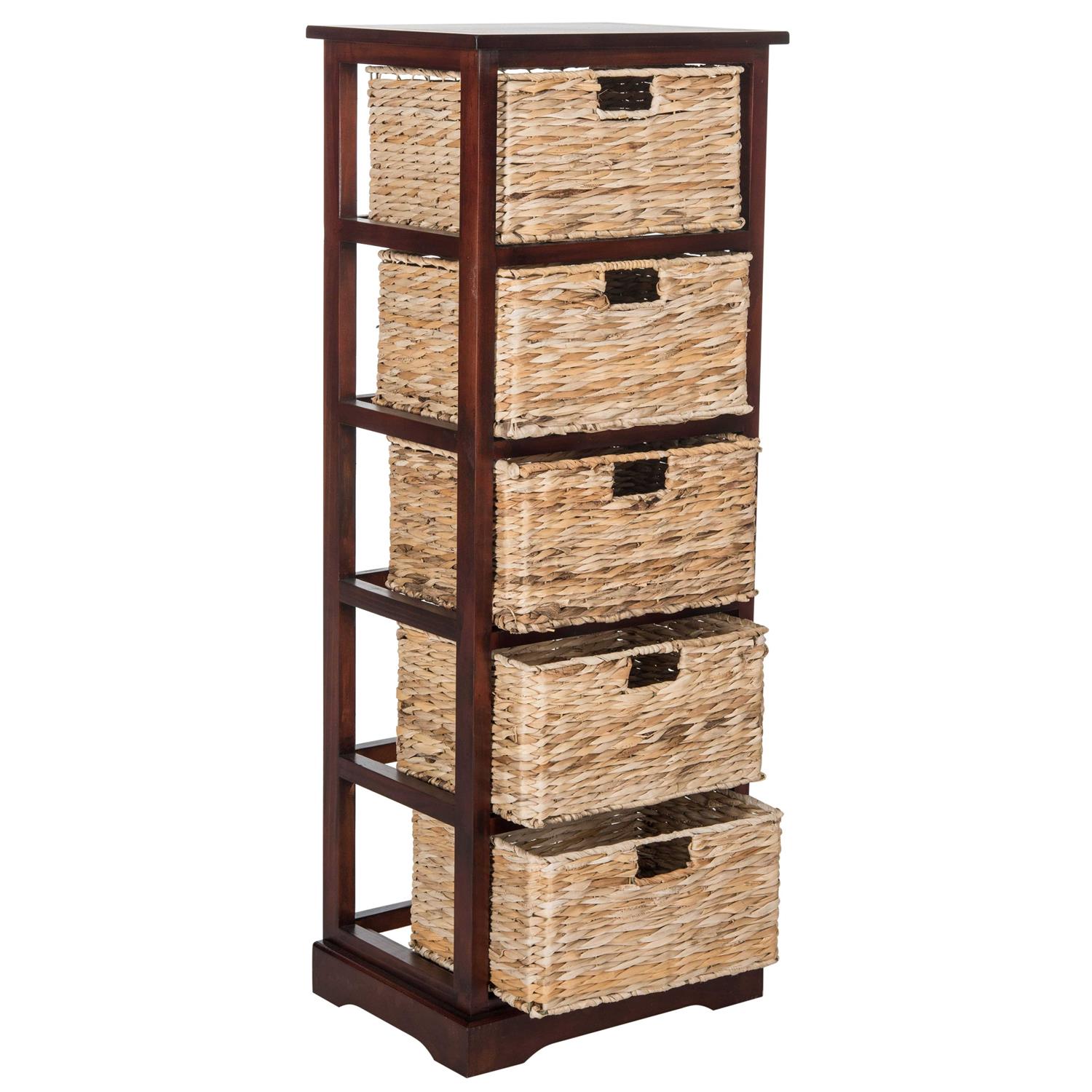 SAFAVIEH Vedette 5 Wicker Basket Storage Tower - Image 2