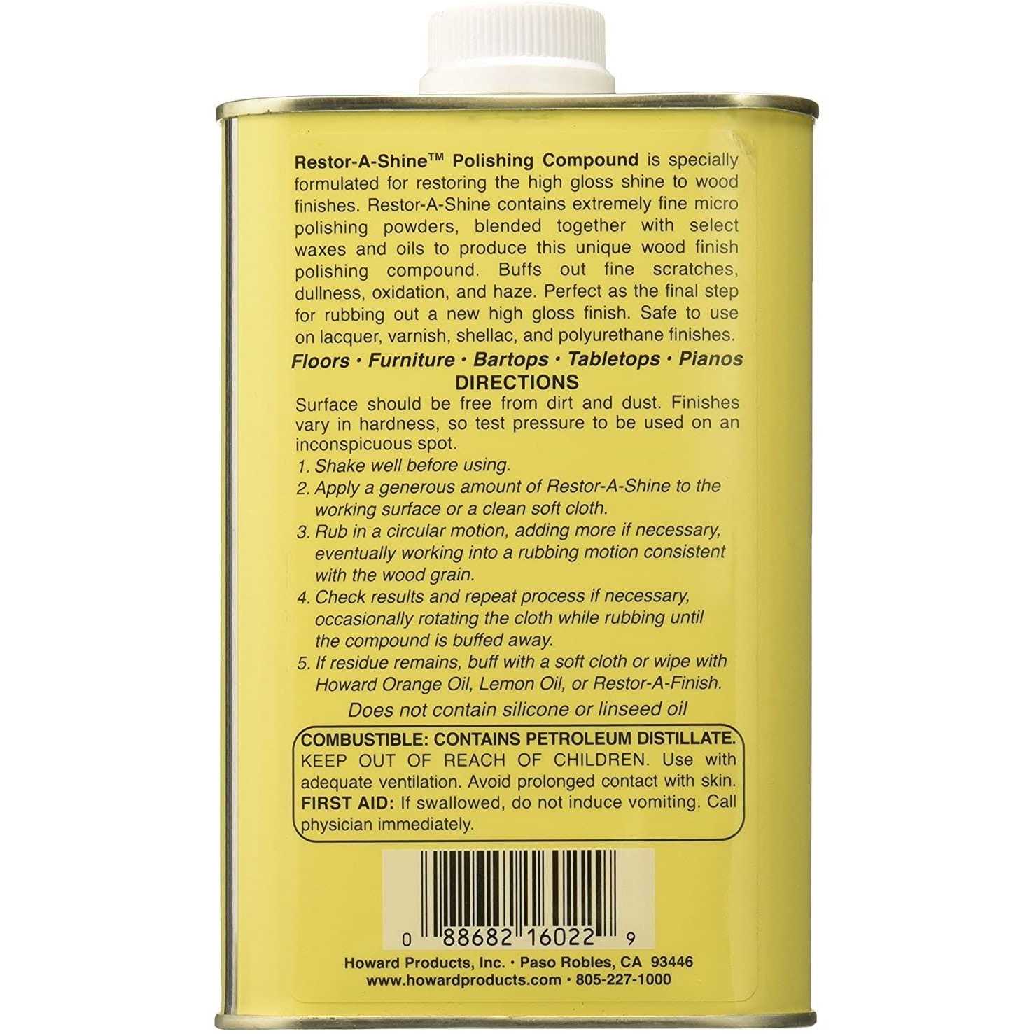 Howard Restor-A-Shine Wood Finish Polishing Compound - Image 2
