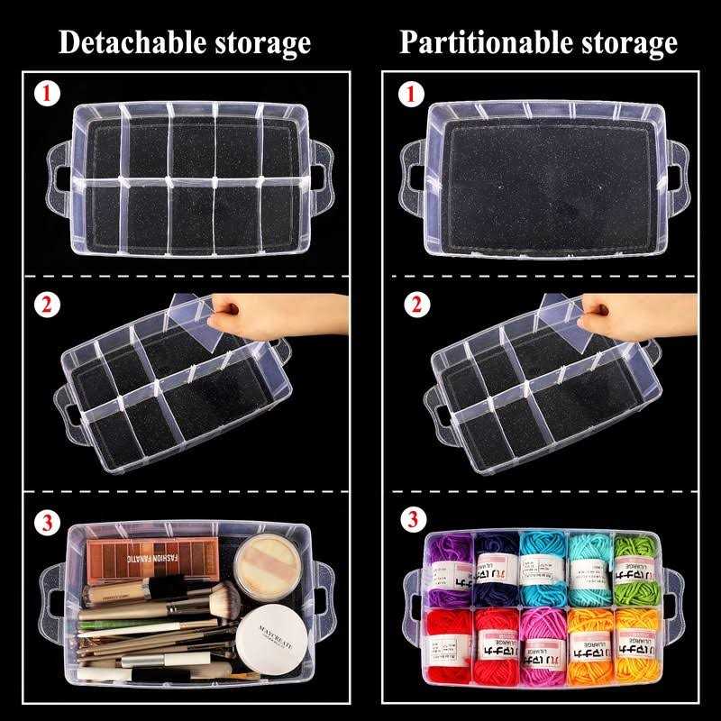 SGHUO 3-Tier Stackable Storage Container Box with dividers-30 compartments - Image 2