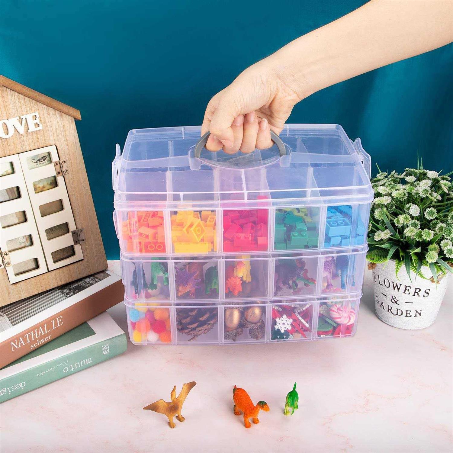 SGHUO 3-Tier Stackable Storage Container Box with dividers-30 compartments - Image 5