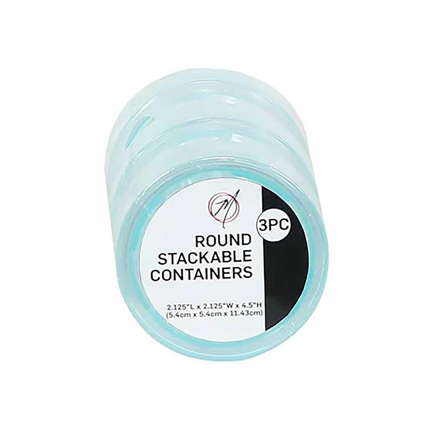 Everything Mary Round Stackable Crafting Containers 3 Piece Plastic - Image 2