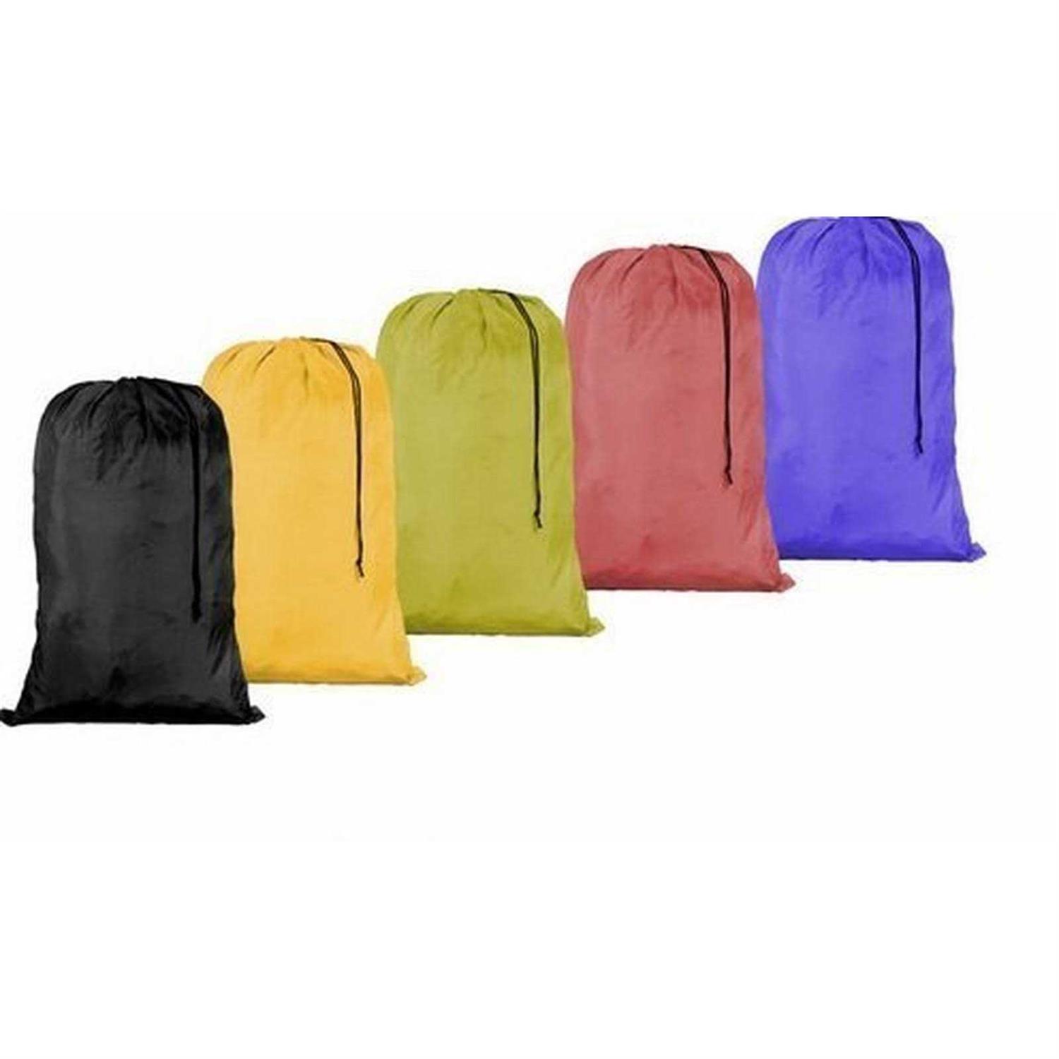 Homelux Large 30 X 40 Inch Heavy Duty Nylon Laundry Bag with Drawstring Slip Lock Closure, Assorted colors and Designs - Image 2