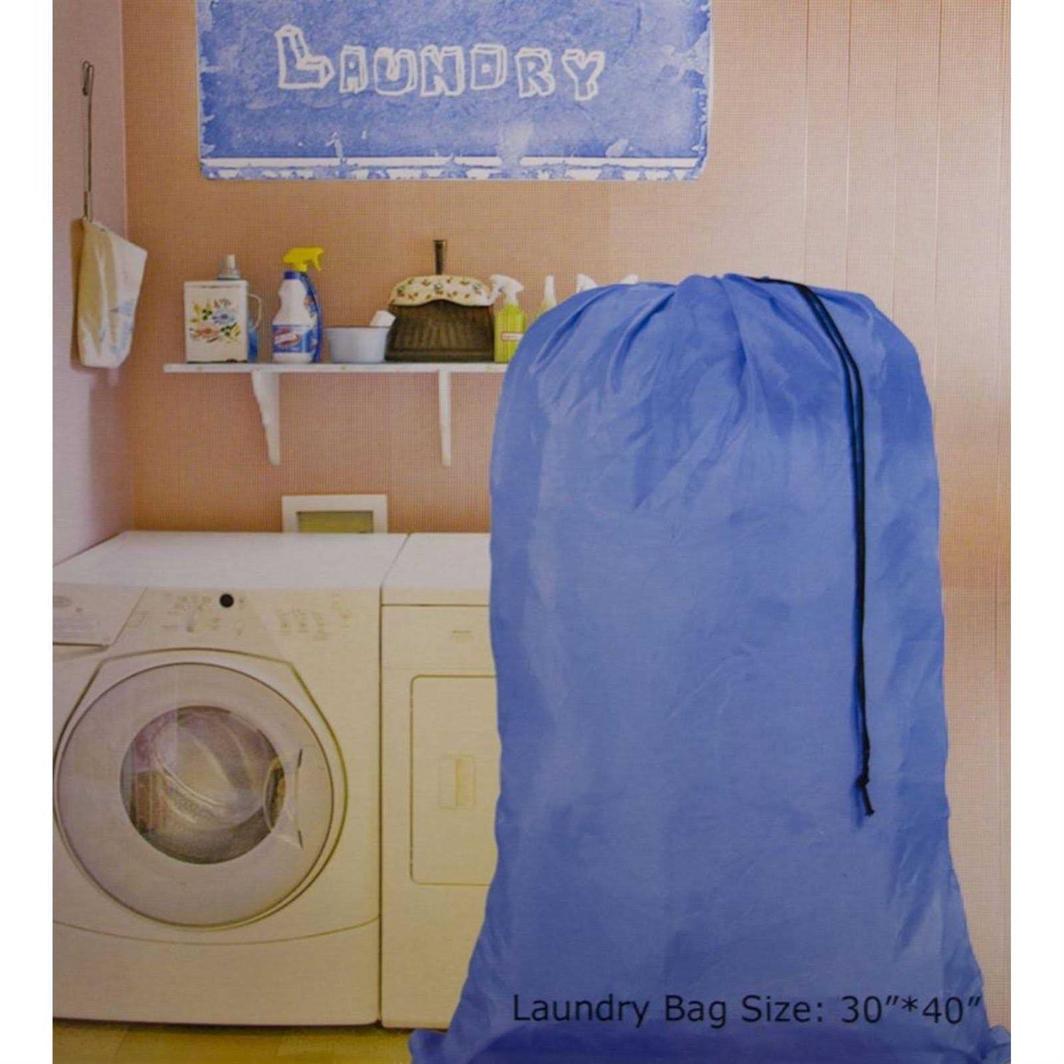 Homelux Large 30 X 40 Inch Heavy Duty Nylon Laundry Bag with Drawstring Slip Lock Closure, Assorted colors and Designs - Image 3