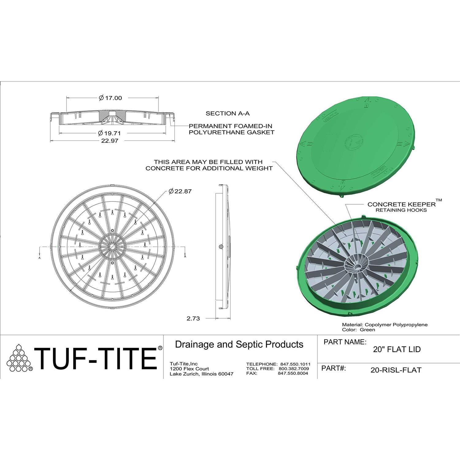Tuf-Tite 20 Heavy Duty Flat Lid - Image 2